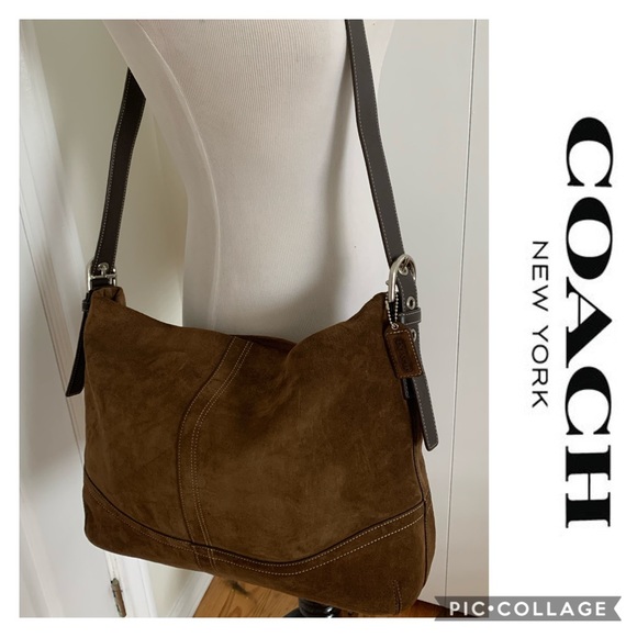 Coach Handbags - Coach East West Large Crossbody Shoulder Bag Suede